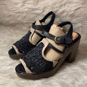 Rachel Comey Beaded wooden platform Sandals